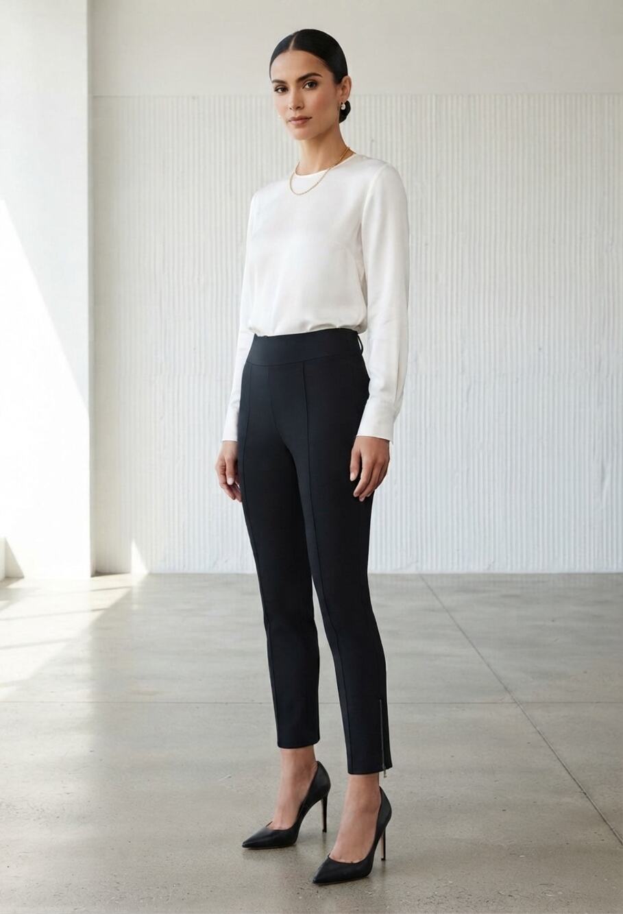 A.L.C. Black High-Waisted Tailored Ankle Pants with Zippers Size 8 NWT
